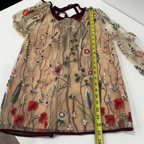 Entro Women’s Always In Bloom Floral Embroidered Top Sz S Fairy Cottagecore - Picture 9 of 9